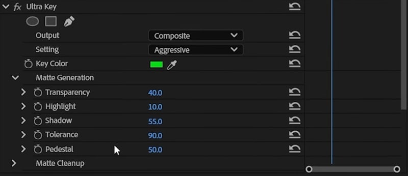 adjust the ultra key settings