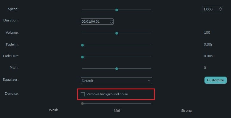 Filmora remove background noise 