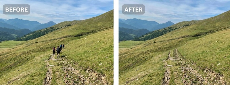 remove distracting objects on background