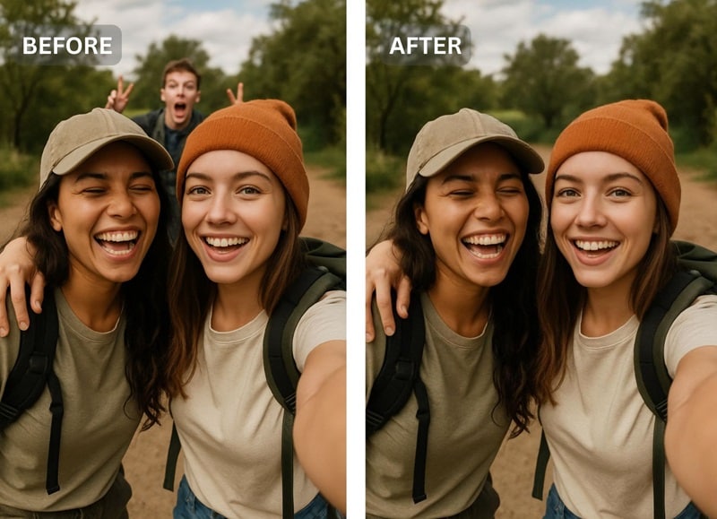 remove person from photo on iphone