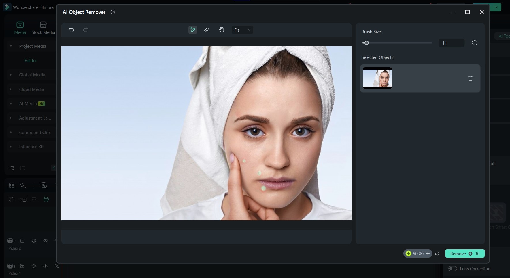filmora toolbar
