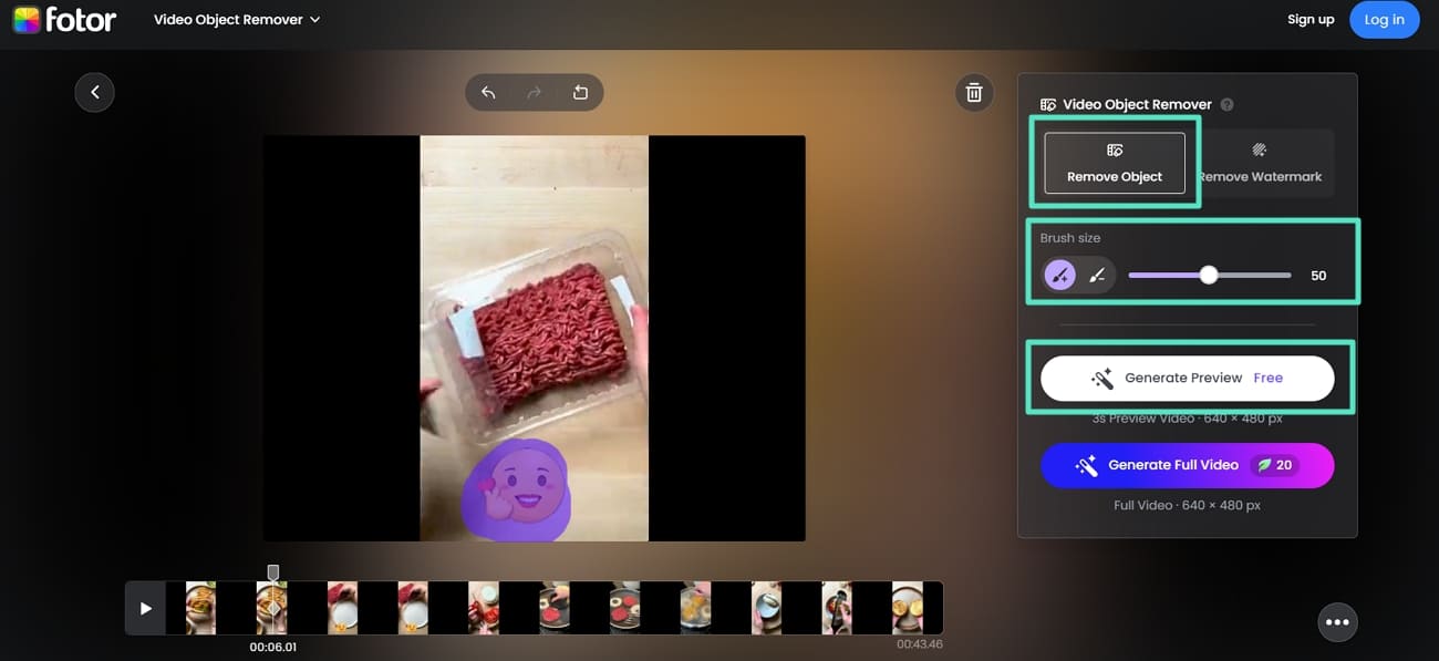 mark and remove object