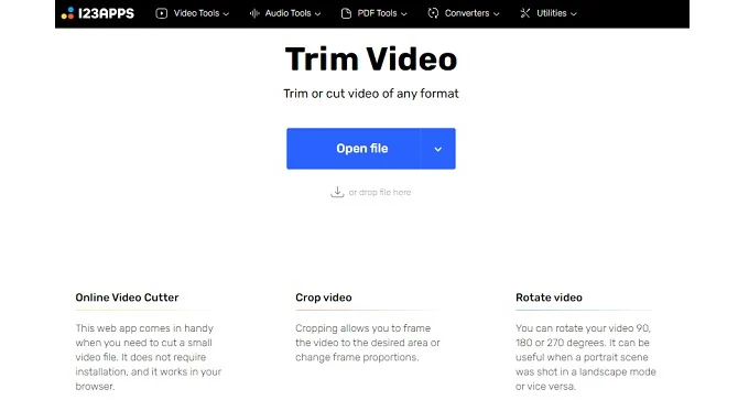 online video cutter online interface