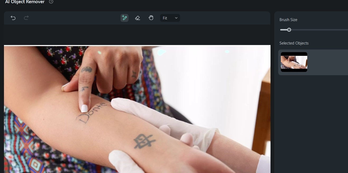 remove the tattoo area