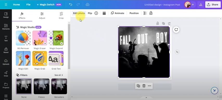 grab text tool in canva