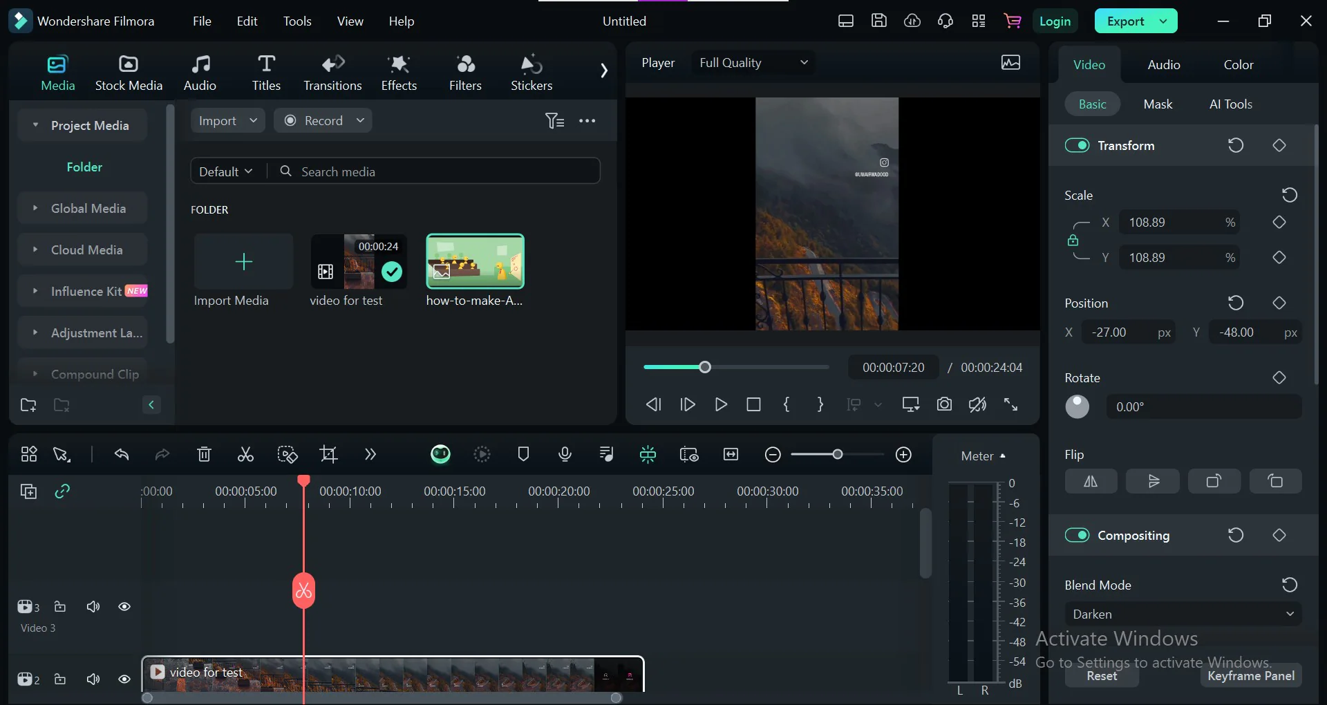 import thumbnail video in Filmora