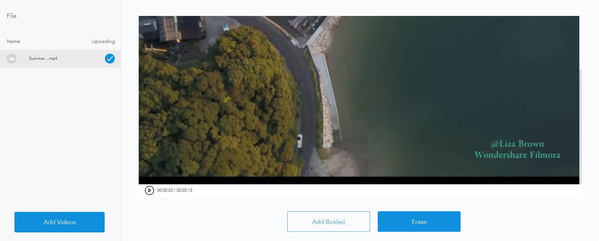 Eliminar la marca de agua en el video en línea con Apowersoft