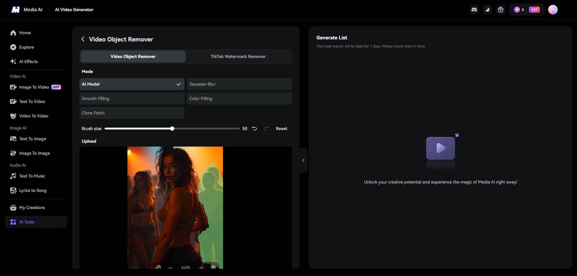 brush over a watermark or object
