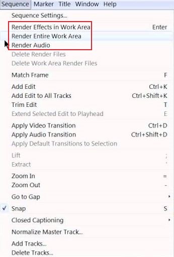render option in premiere pro