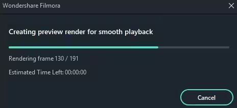 rendering in filmora