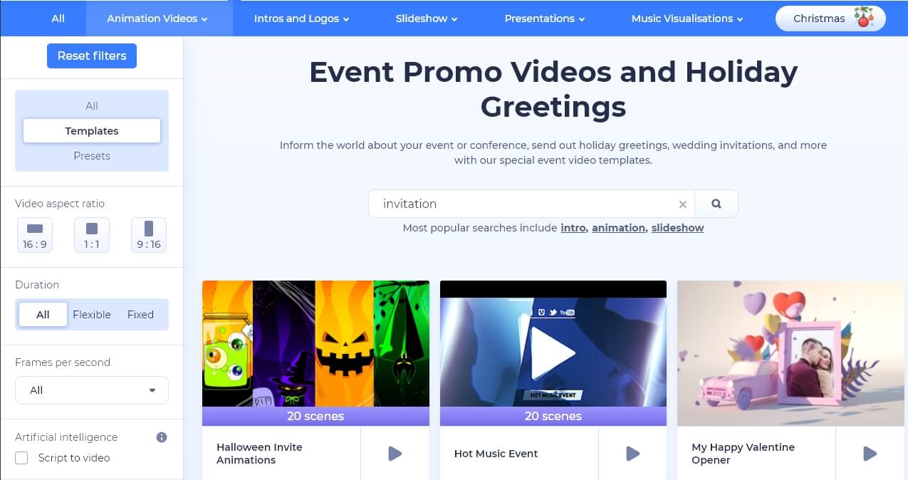 renderforest special event video invitation maker