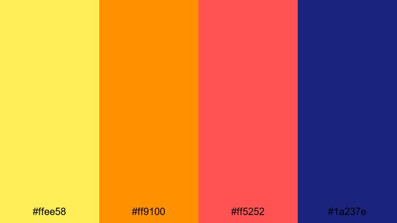 retro arcade citrus lemon color palette with hex codes