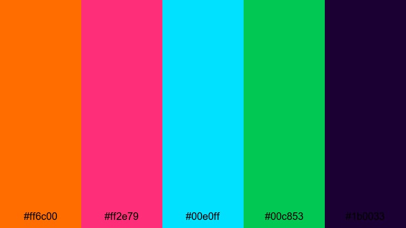 retro arcade heroes cartoon color palette with hex codes