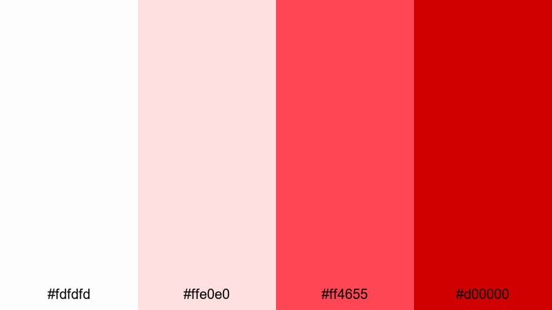 retro arcade punch white red color palette with hex codes