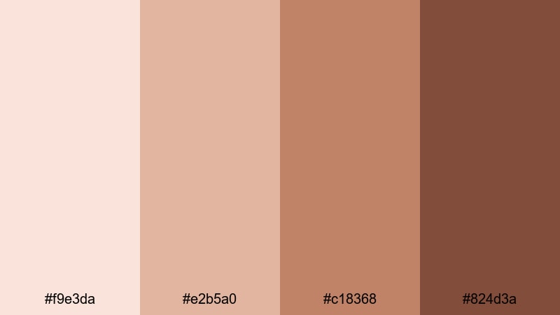 retro bakery tint brown pink color palette with hex codes