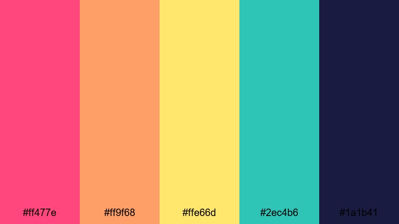 retro beach glow retro 80s color palette with hex codes