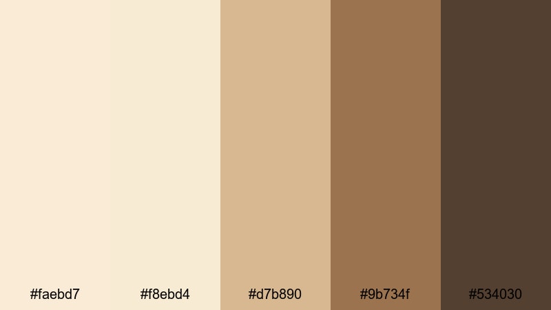 retro bookshop corner antique white color palette with hex codes