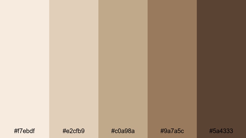 retro cafe grain coffee cream color palette with hex codes