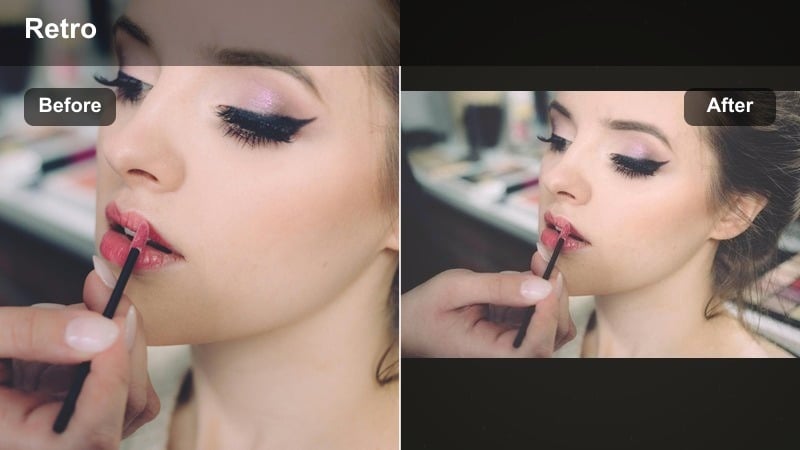 Retro disposable-camera style selfie filter on a party Reel