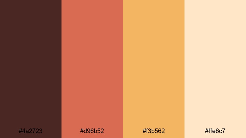 retro candy cocoa chocolate brown color palette with hex codes