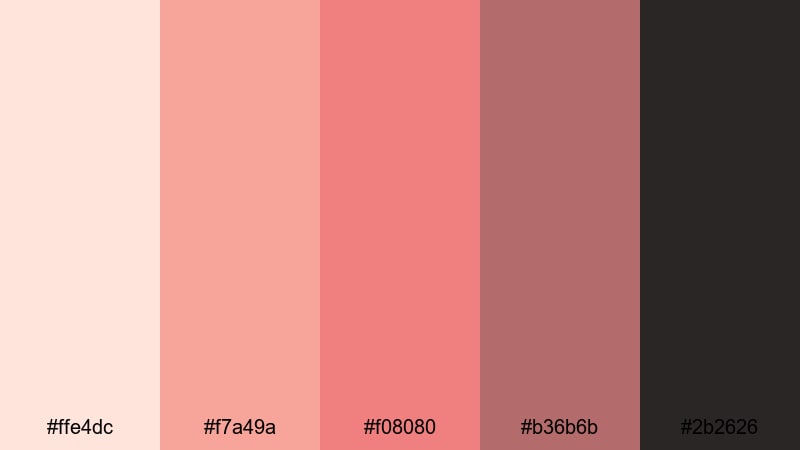 retro coral title card light coral color palette with hex codes