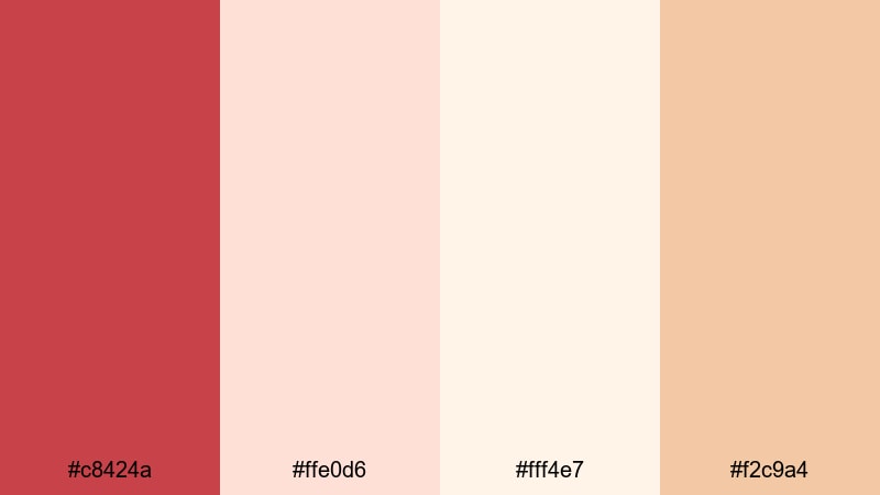 retro diner milkshake red cream color palette with hex codes