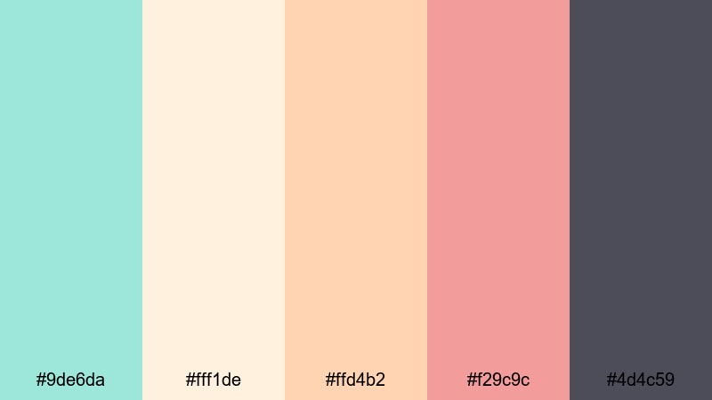 retro diner mint mint blue color palette with hex codes