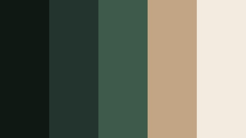 retro film archive dark film green color palette with hex codes