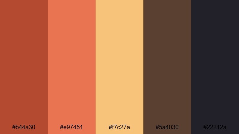 retro film reel sienna burnt sienna color palette with hex codes