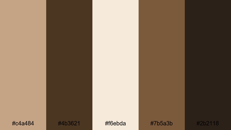 retro film sepia tan brown color palette with hex codes
