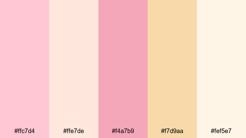 retro milk bar pastel pink color palette with hex codes