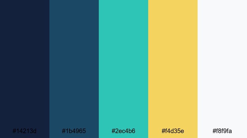 retro motel pool turquoise color palette with hex codes