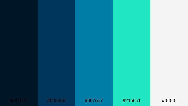 retro neon tide green navy blue color palette with hex codes
