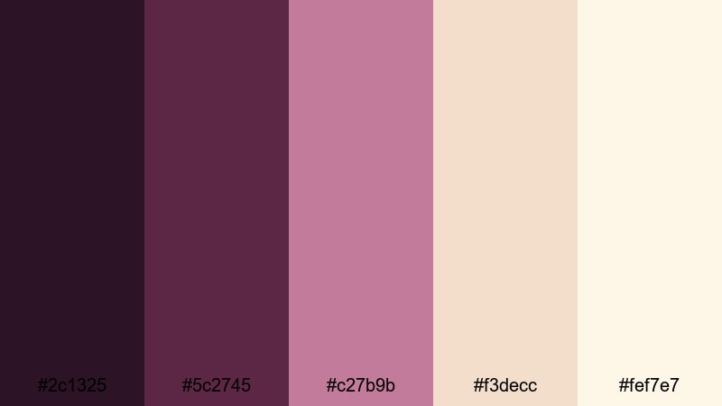 retro plum grain purple plum color palette with hex codes