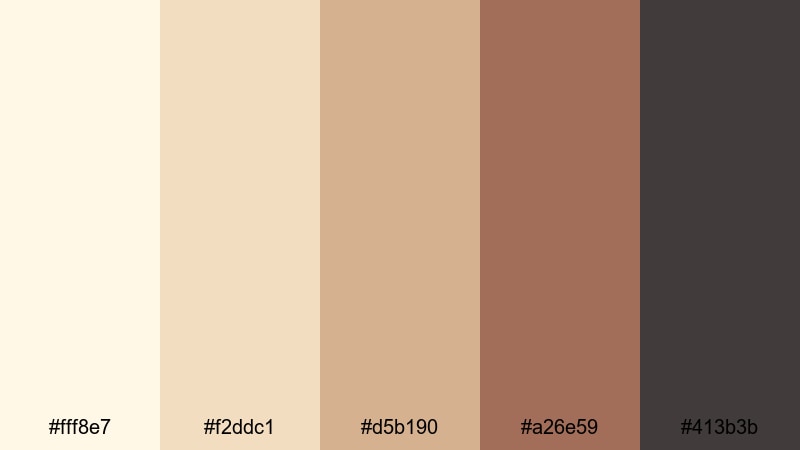 retro projector haze cosmic latte color palette with hex codes