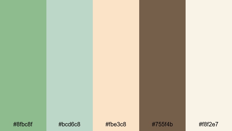 retro seafoam motel dark sea green color palette with hex codes