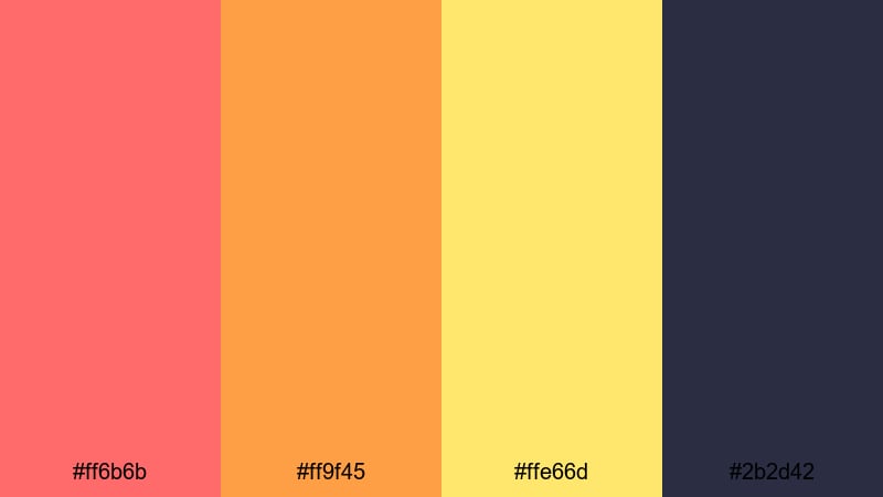 retro soda pop red orange color palette with hex codes