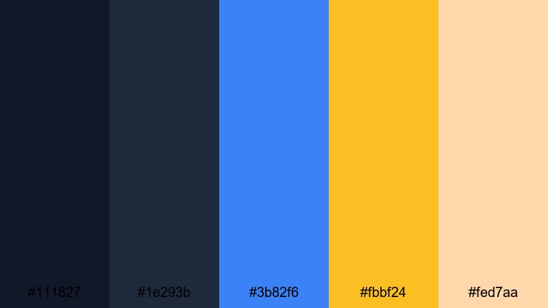 retro tape memories gold blue color palette with hex codes