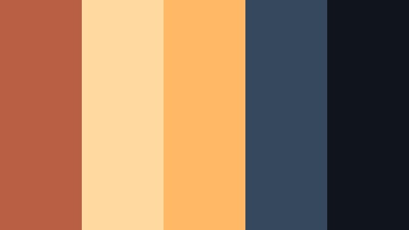 retro title sequence soft rust color palette with hex codes