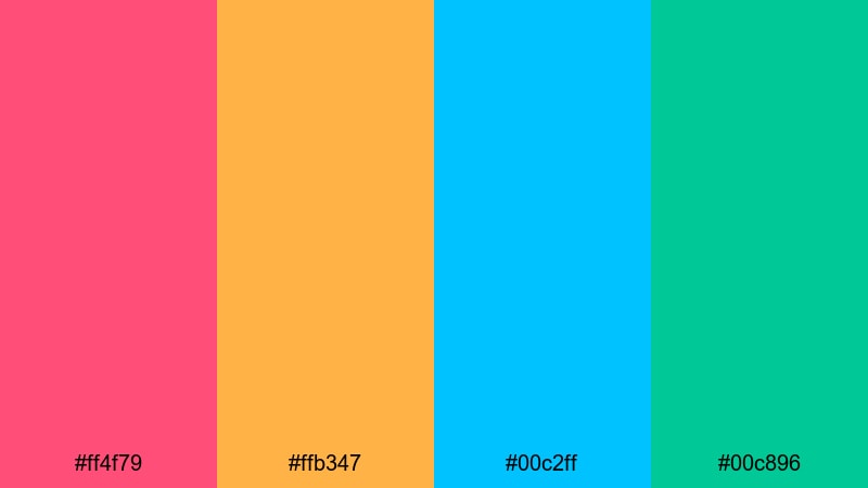 retro toy shelf vivid color palette with hex codes