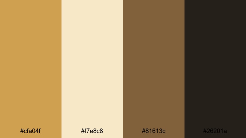 retro trophy shine gold bronze color palette with hex codes