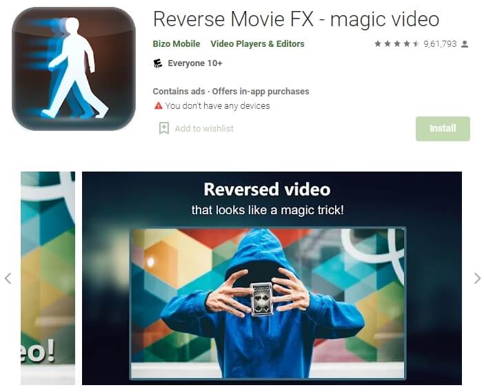 reverse movie fx vídeo mágico