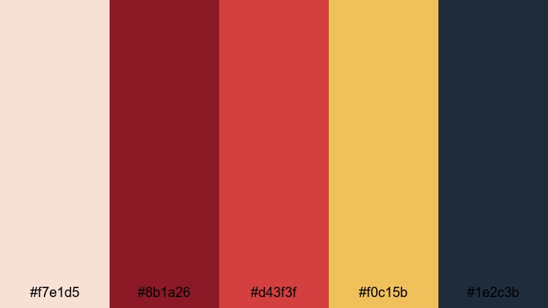 ringmaster velvet red vintage circus color palette with hex codes