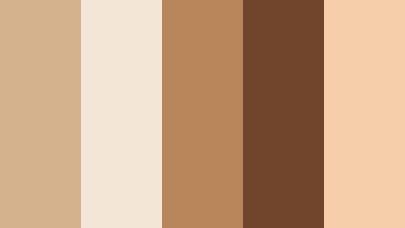 roasted almond latte sandstone beige color palette with hex codes