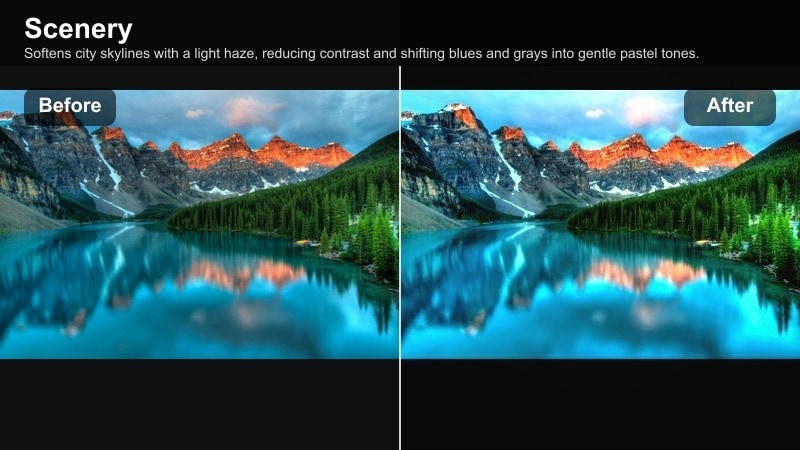 Soft pastel city skyline seen from a rooftop