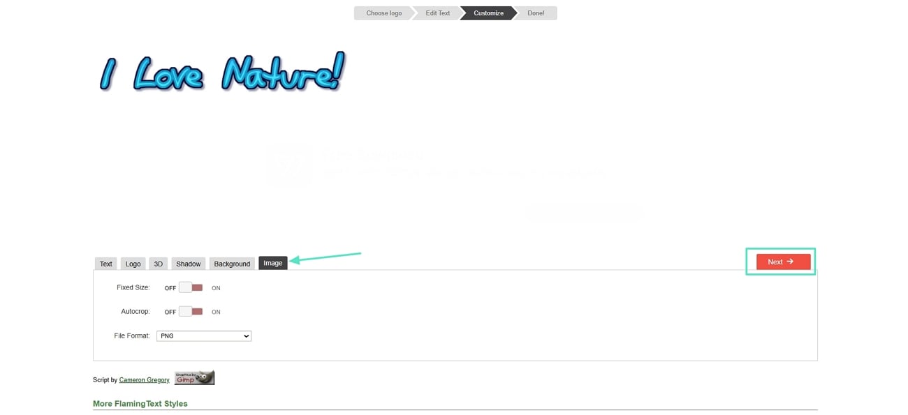 generate rosalia font in flaming text