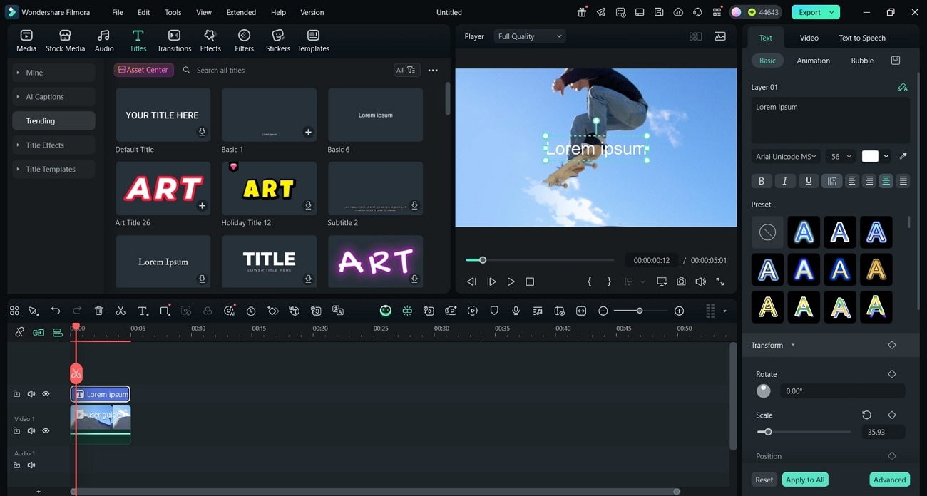 include text overlays on videos filmora