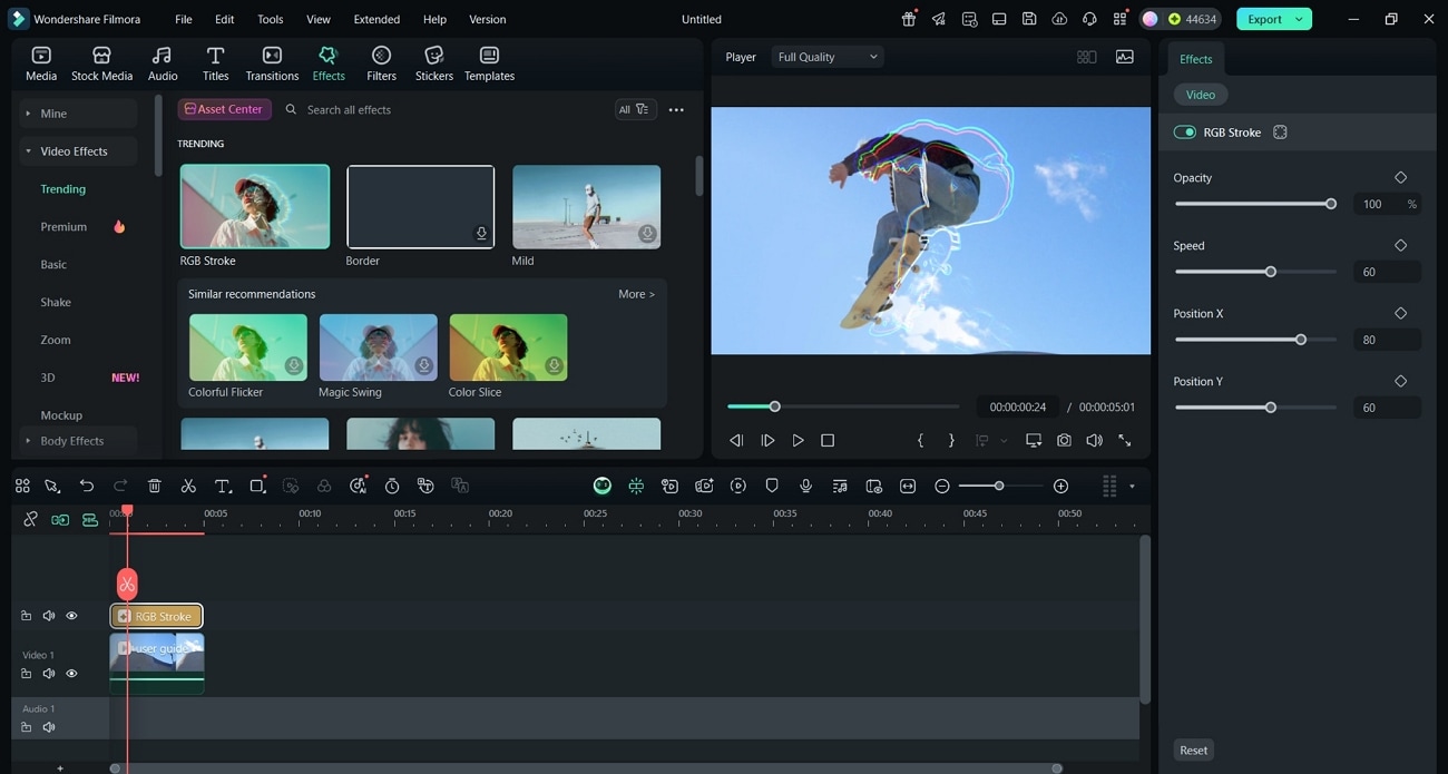 add video effects in filmora