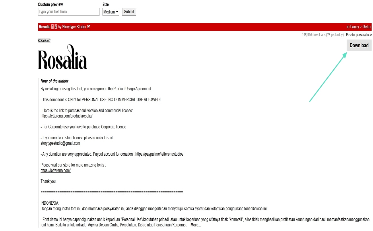 download rosalia from website for video