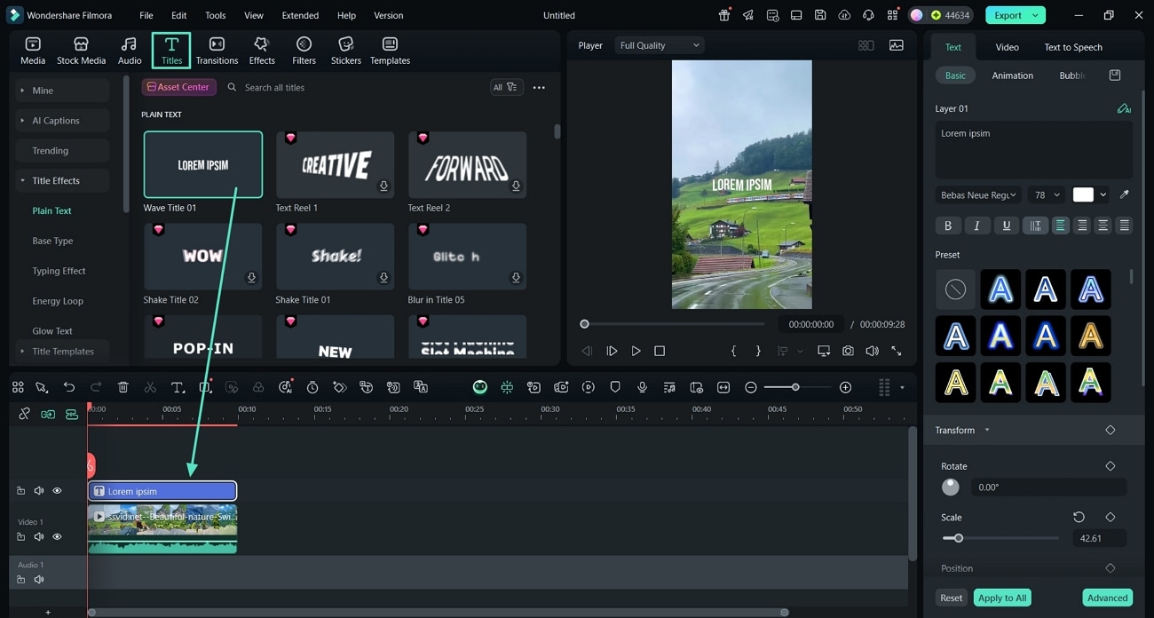 insert text to instagram video